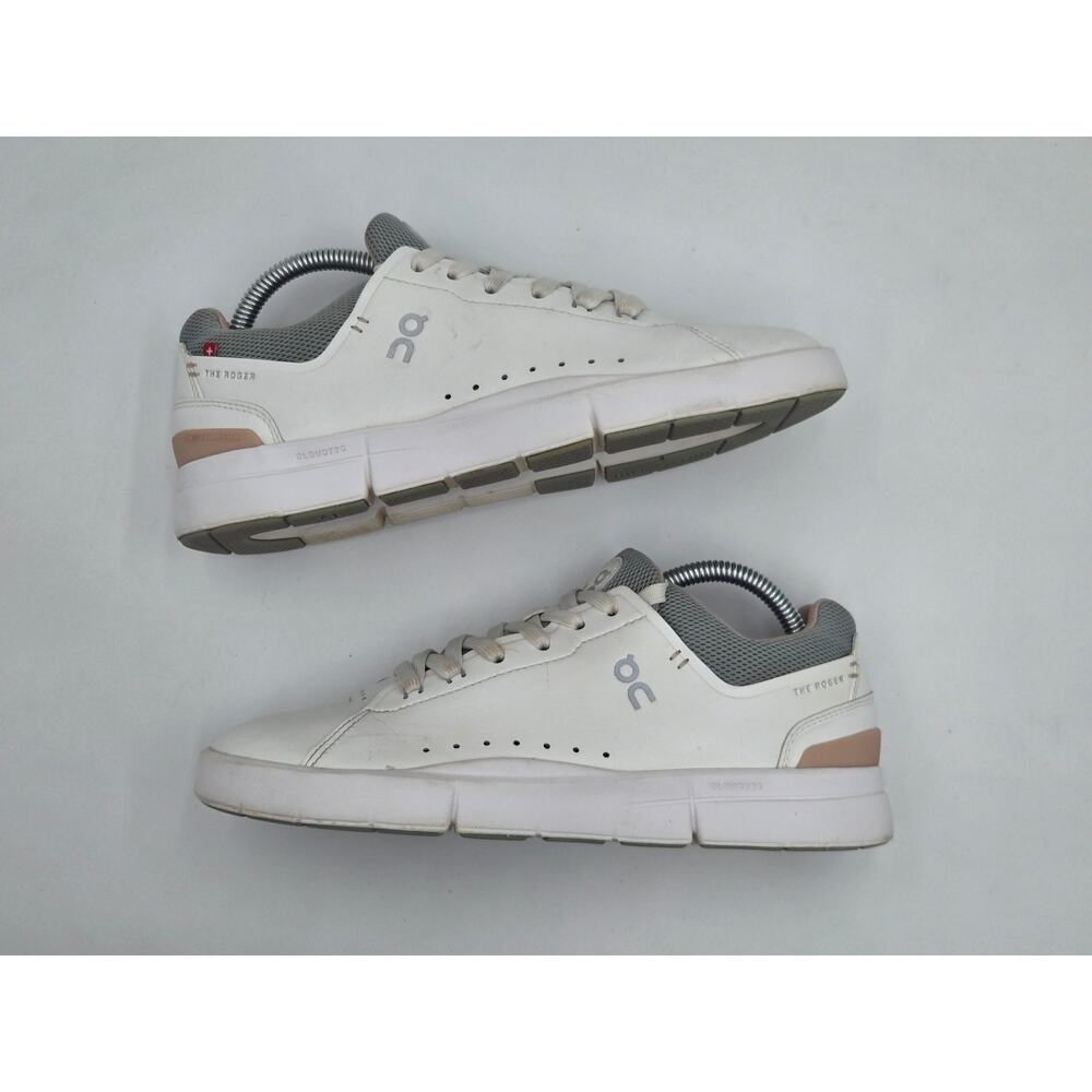 On Running Women's White Gray and Blush Sneakers - Picture 3 of 8